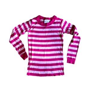 Hanna Andersson Bright & Light Pink Stripe Long Sleeve Pajama Top Girl's 6-7